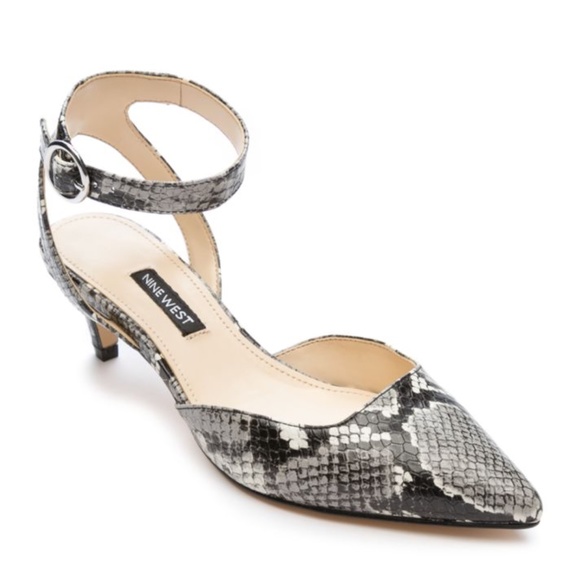 nine west snake print heels